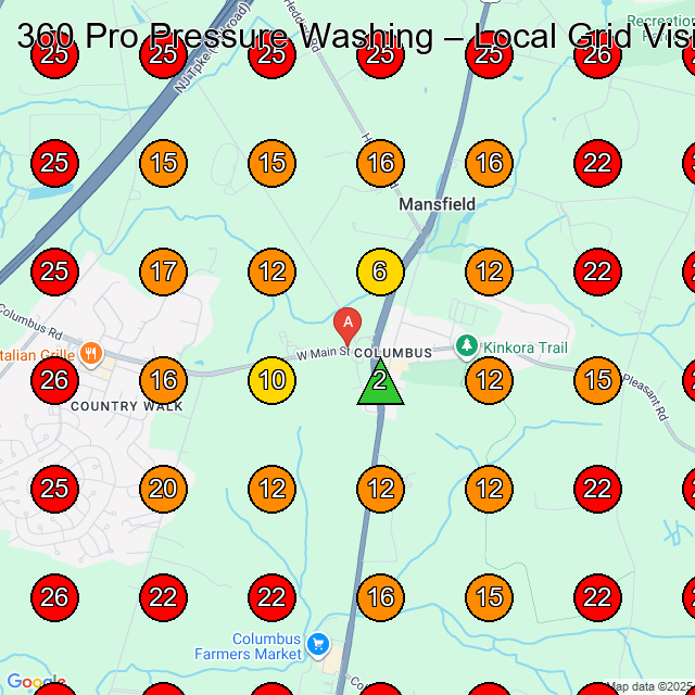 360 Pro Pressure Washing GeoGrid visibility map for House Cleaning Service in None